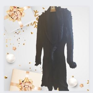 Women's Rabbit hair shawl collar sweater coat m